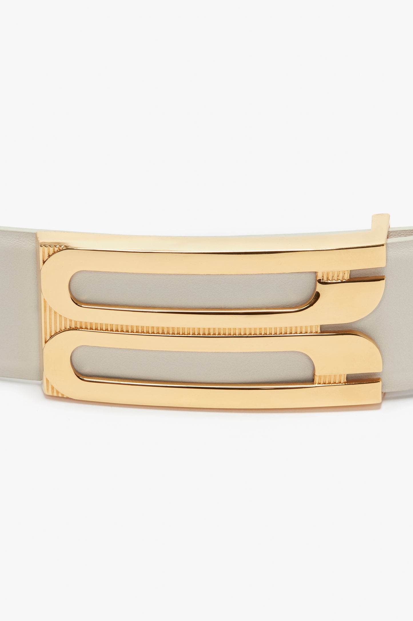 Jumbo Frame Belt In Latte Leather