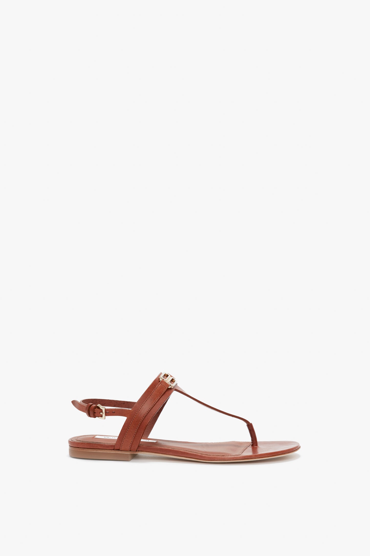 Flat Chain Sandal In Tan Leather Victoria Beckham