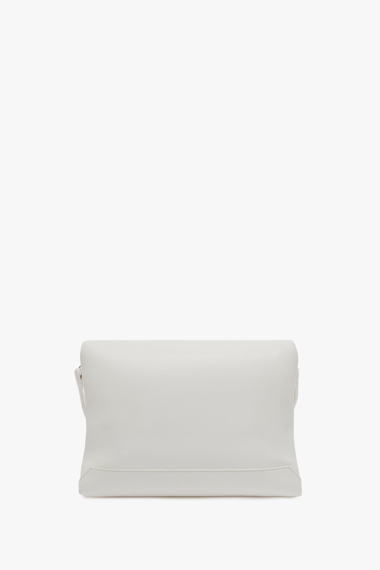 Puffy Chain Pouch Bag With Strap In White Leather Victoria Beckham