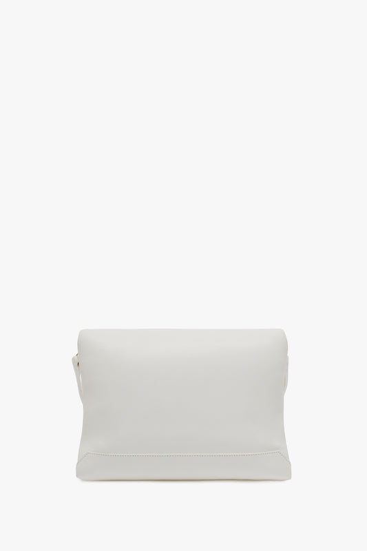 A minimalist, Victoria Beckham Puffy Chain Pouch With Strap In White Leather with a simple, sleek design and no visible hardware or embellishments.