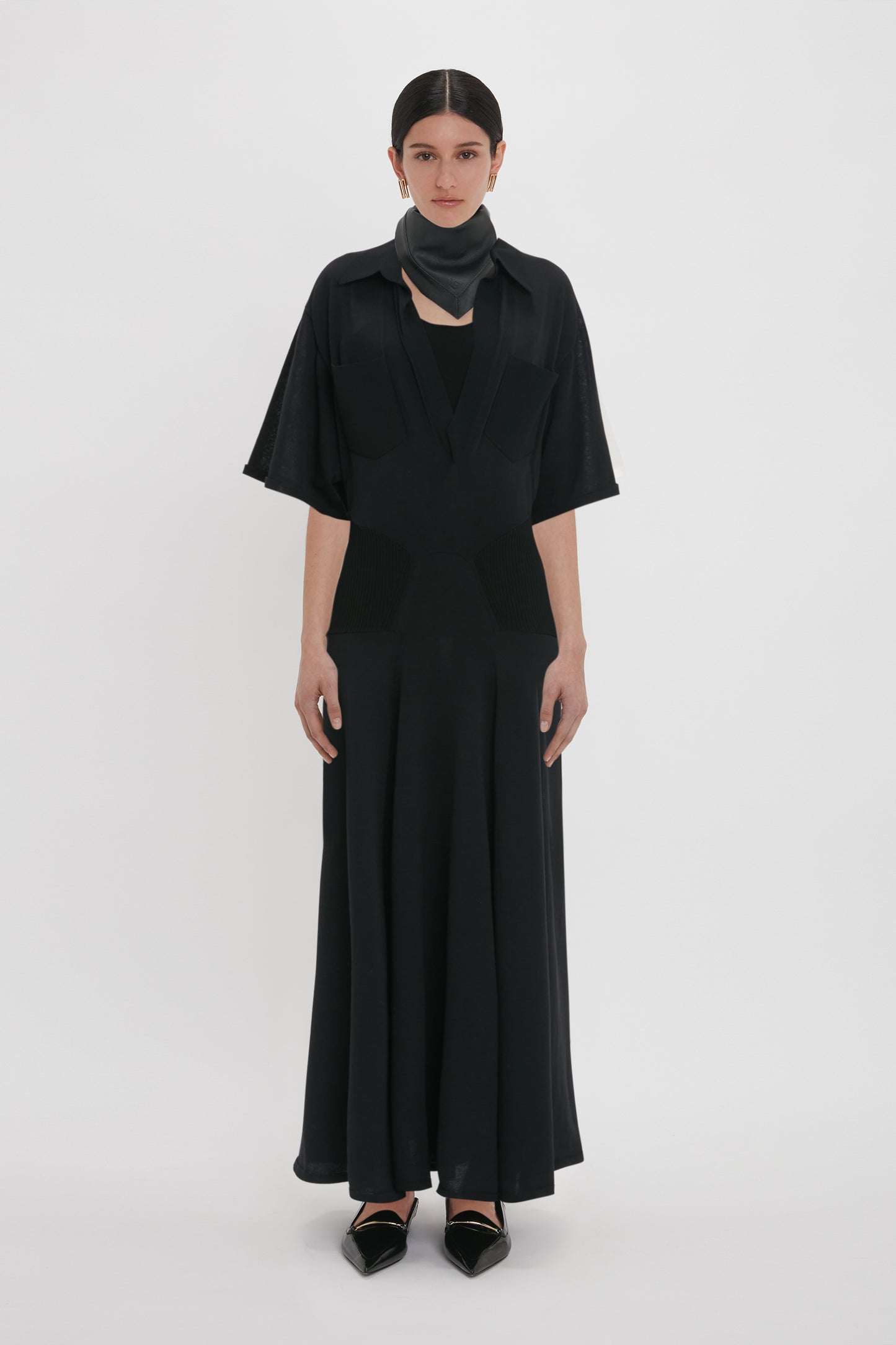 Panelled Knit Dress In Black Victoria Beckham