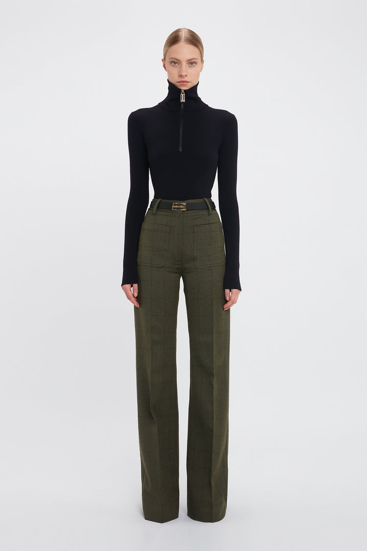 Exclusive Alina Tailored Trouser In Dark Fern Check