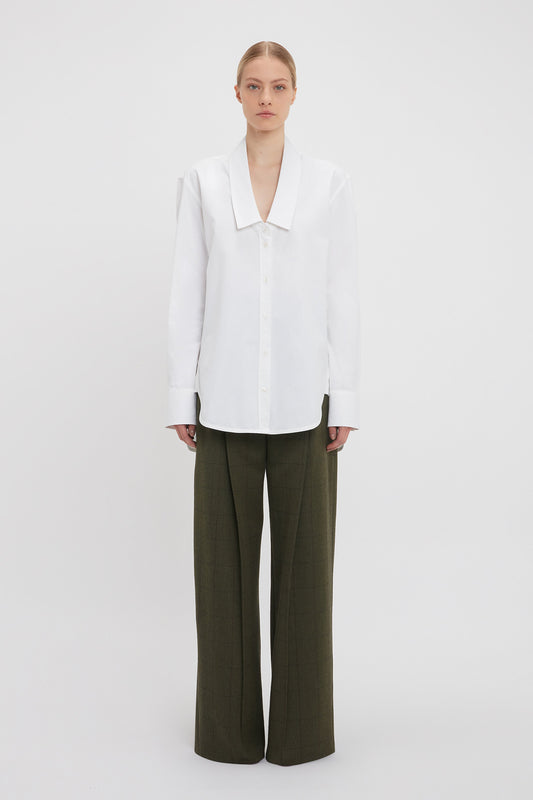 Exaggerated Collar Shirt In White