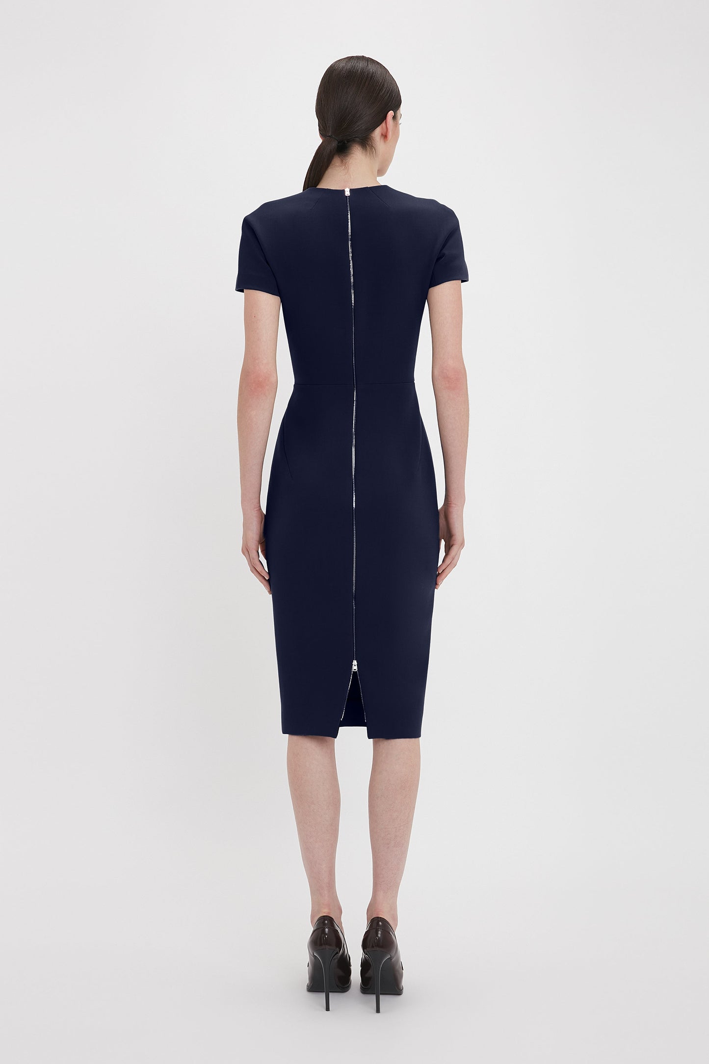 Fitted T-Shirt Dress In Ink Blue