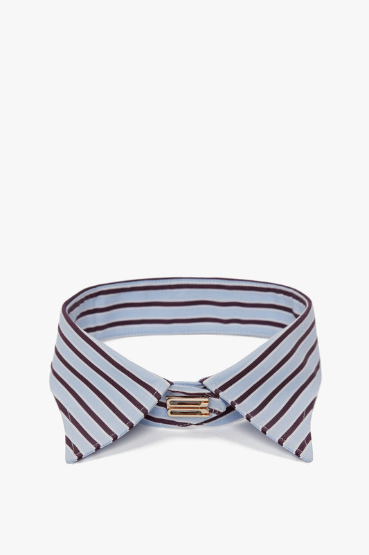 Exclusive Mini Starched Collar In Pale Blue-Burgundy