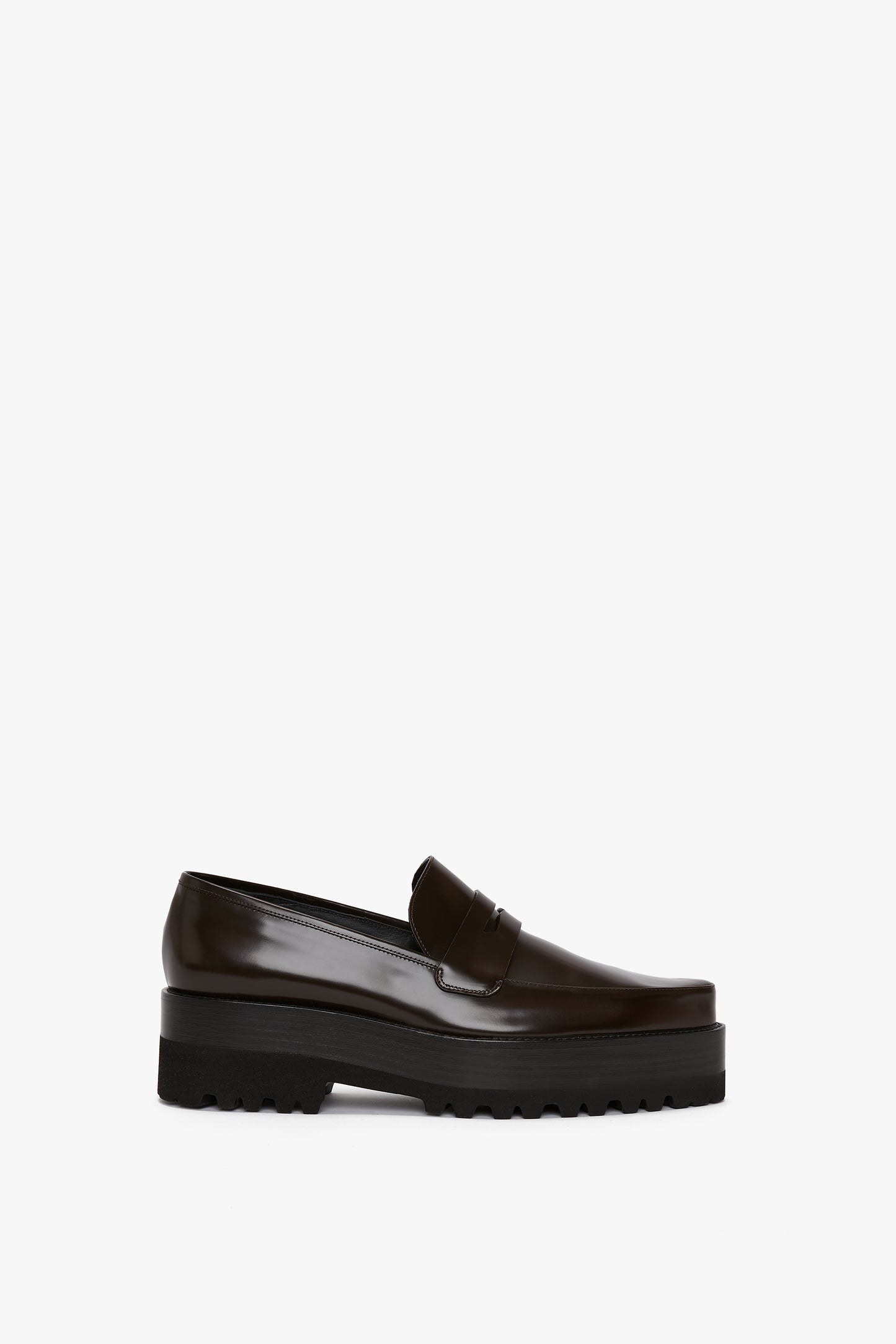 Flatform Loafer In Brown Leather