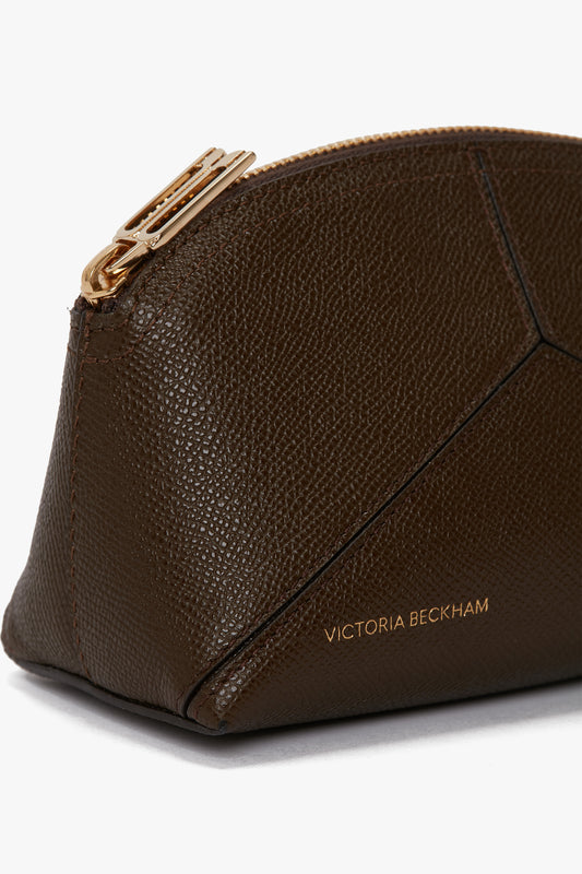 Exclusive Victoria Mini Wash Bag In Khaki Leather