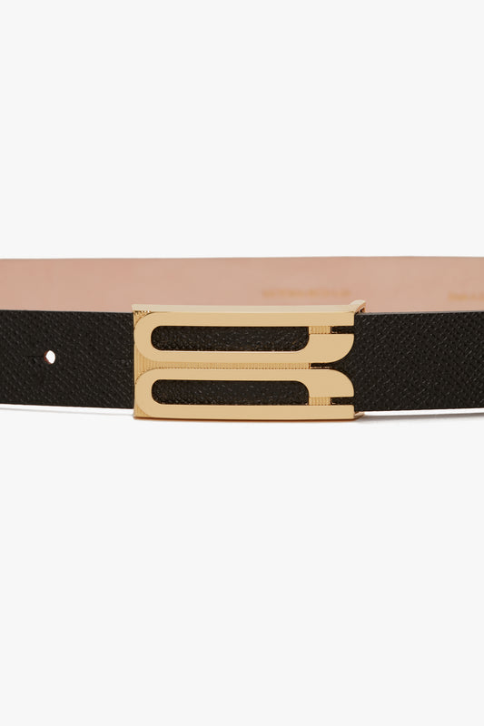 Frame Belt In Black Grained Leather