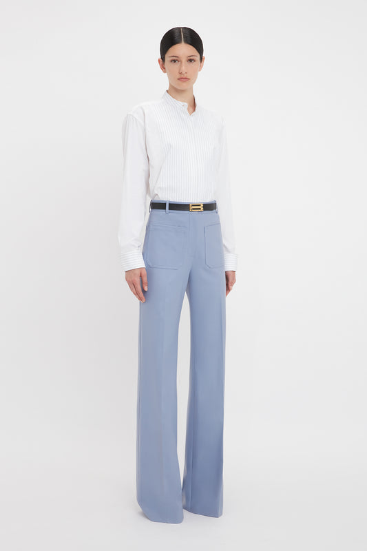 Cropped Tux Shirt In White