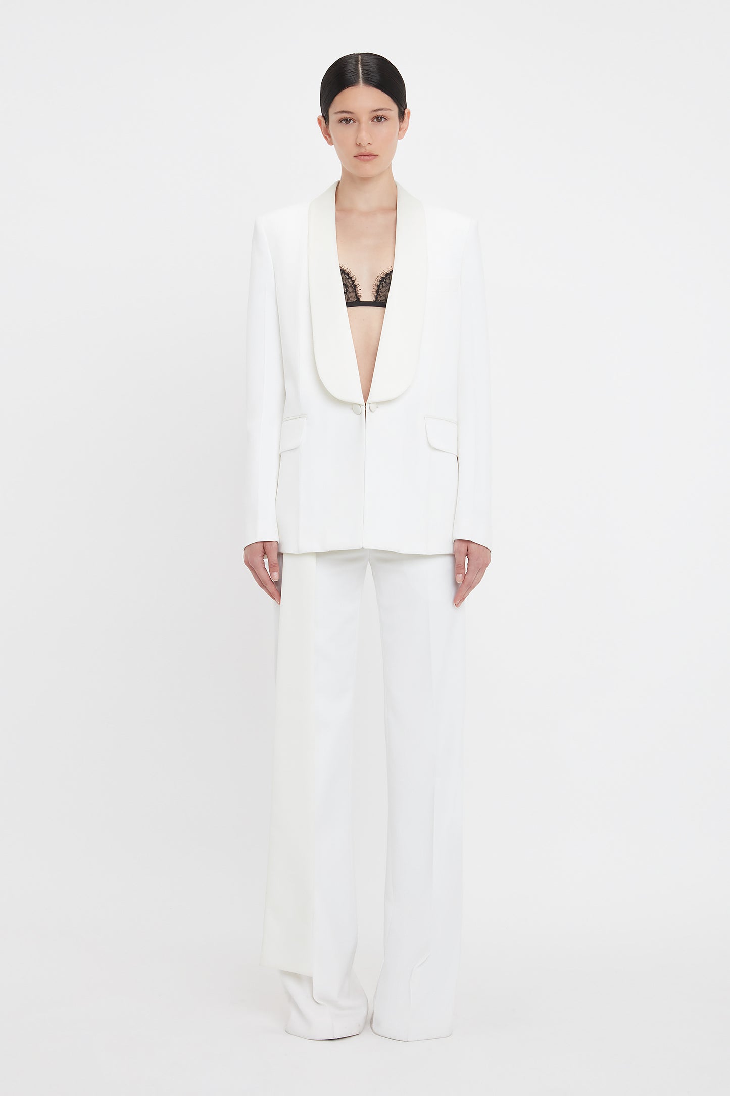 Shawl Collar Tux Jacket In Ivory