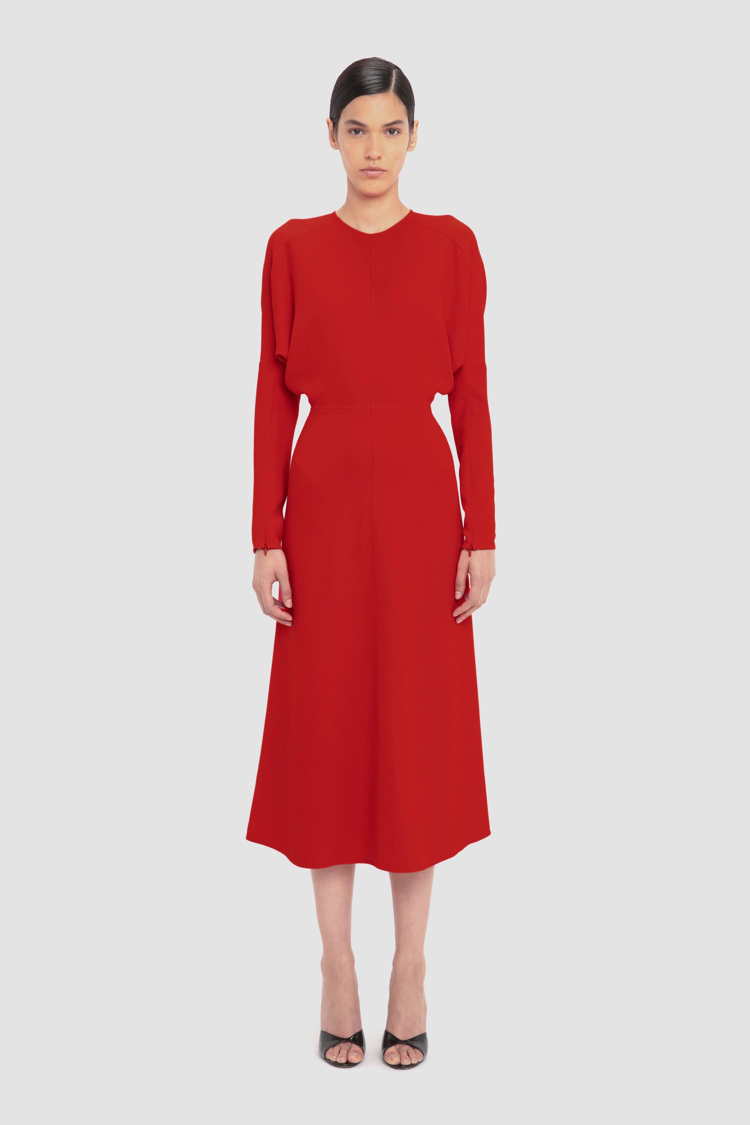 Dolman Midi Dress In Red Designer Dresses Victoria Beckham Int