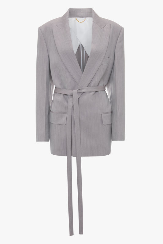 Tailored Belted Jacket In Quartz