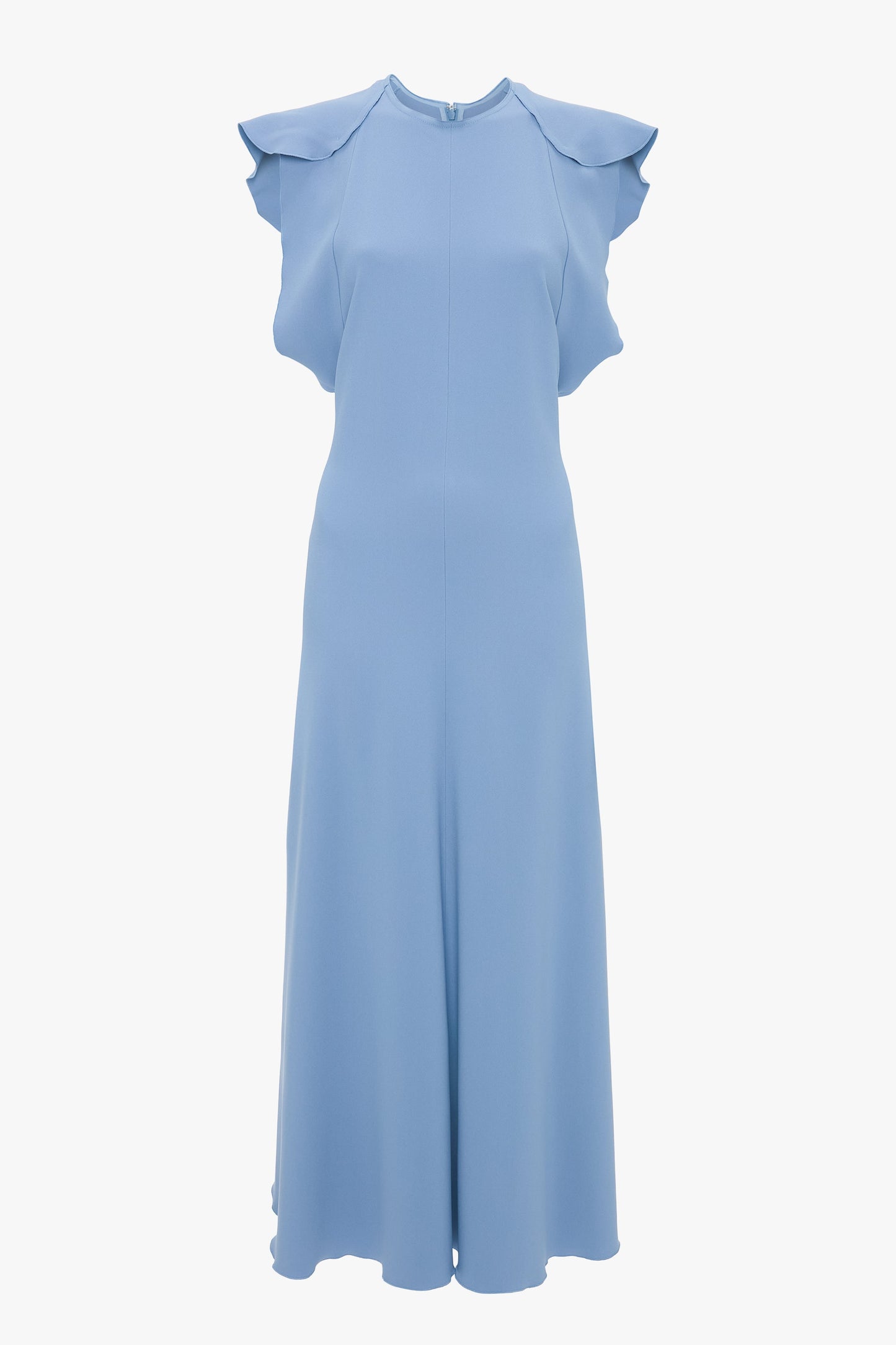 Folded Cap Sleeve Midi Dress In Bluebell