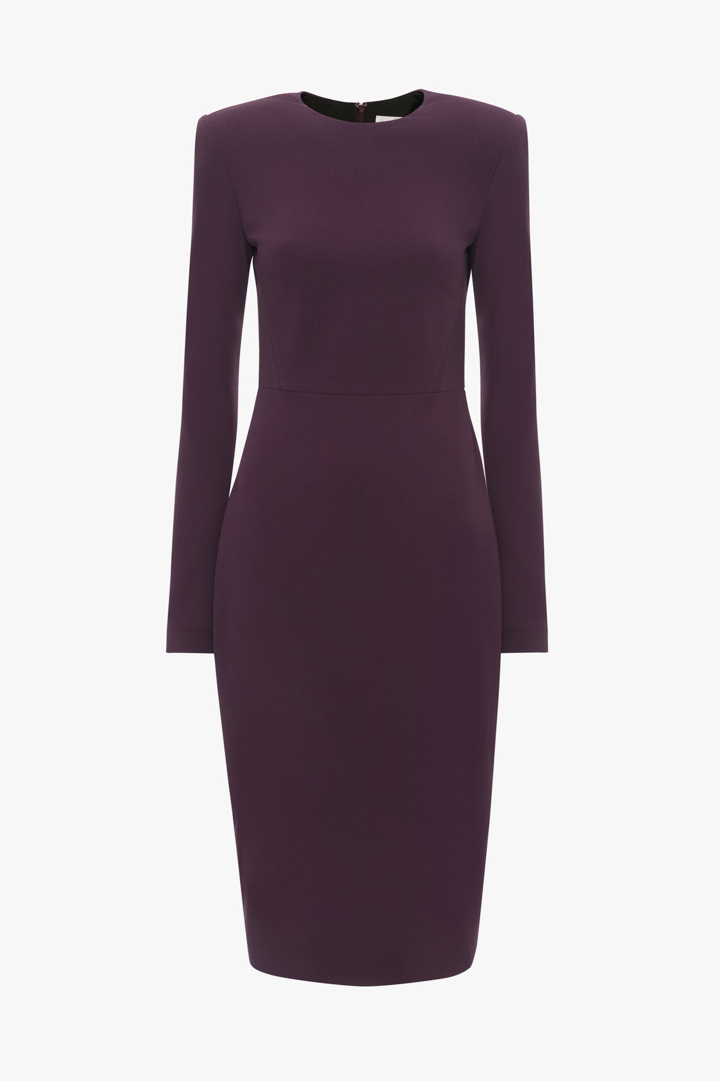 Long Sleeve T-Shirt Fitted Dress In Fig