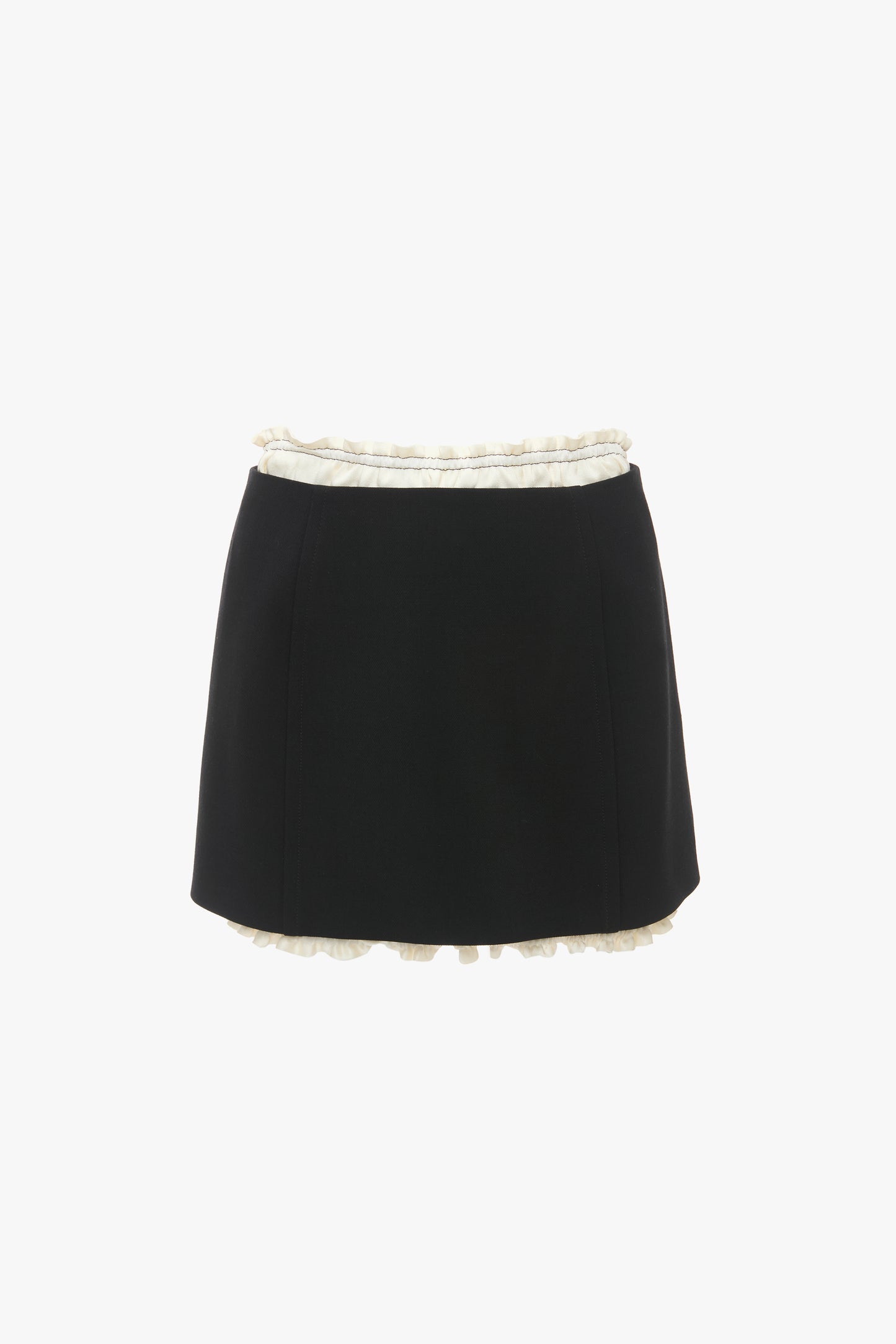 Ruched Detail Mini Skirt In Black