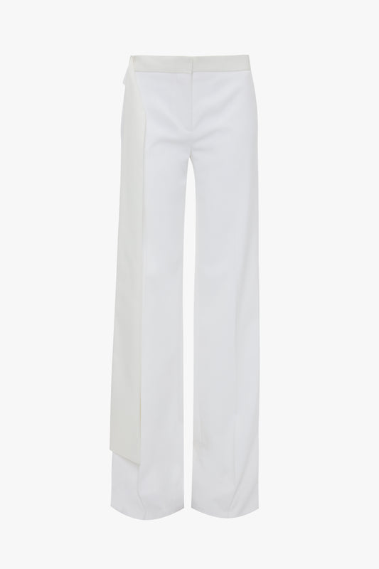 Satin Waistband Trouser In Ivory