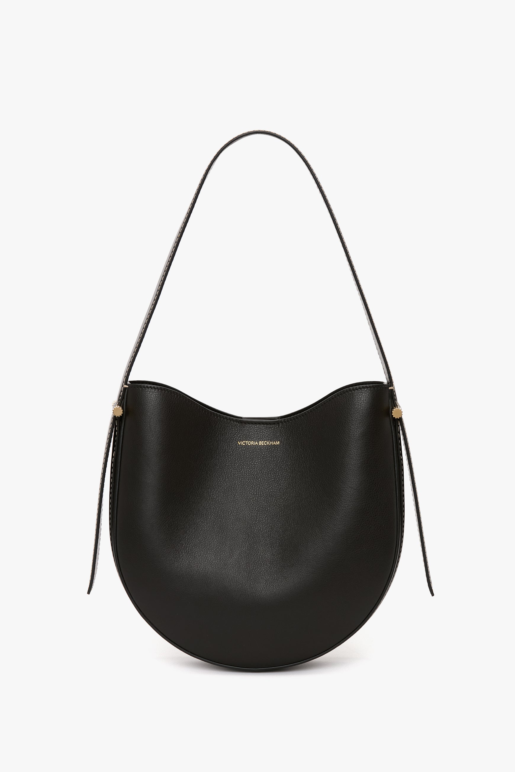 Dia Medium Hobo Bag In Black Smooth Leather