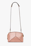 Blush Pink Croc Embossed Leather