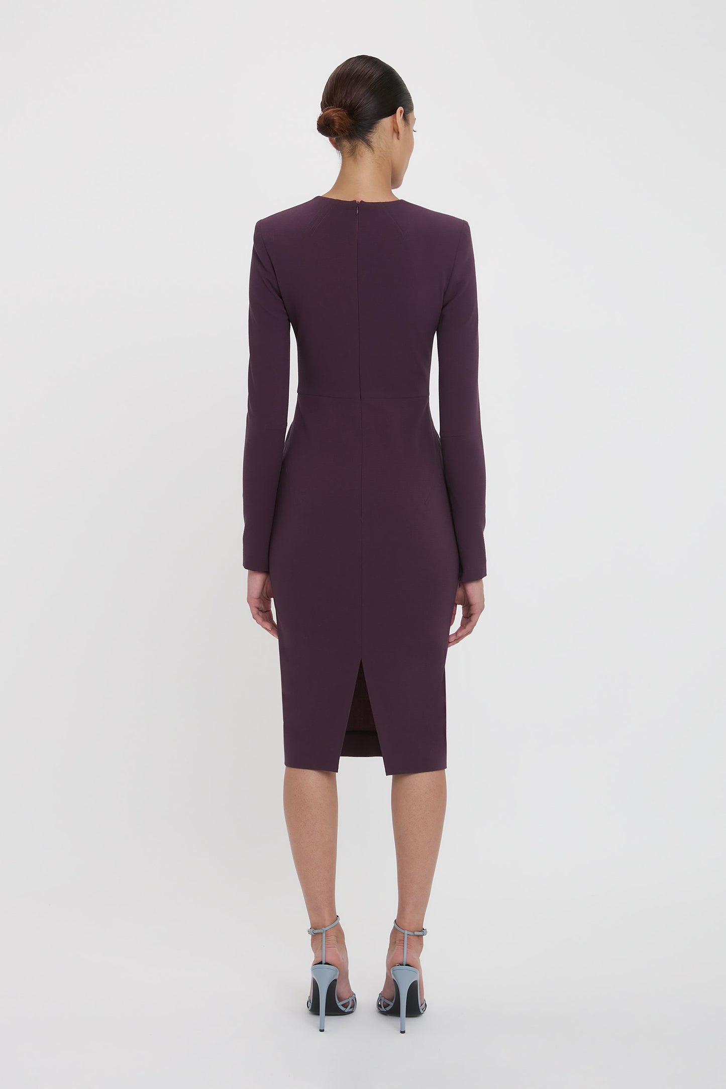 Long Sleeve T-Shirt Fitted Dress In Fig