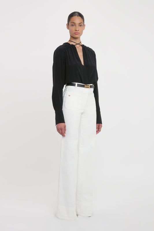 Alina High Waisted Jean In Washed White