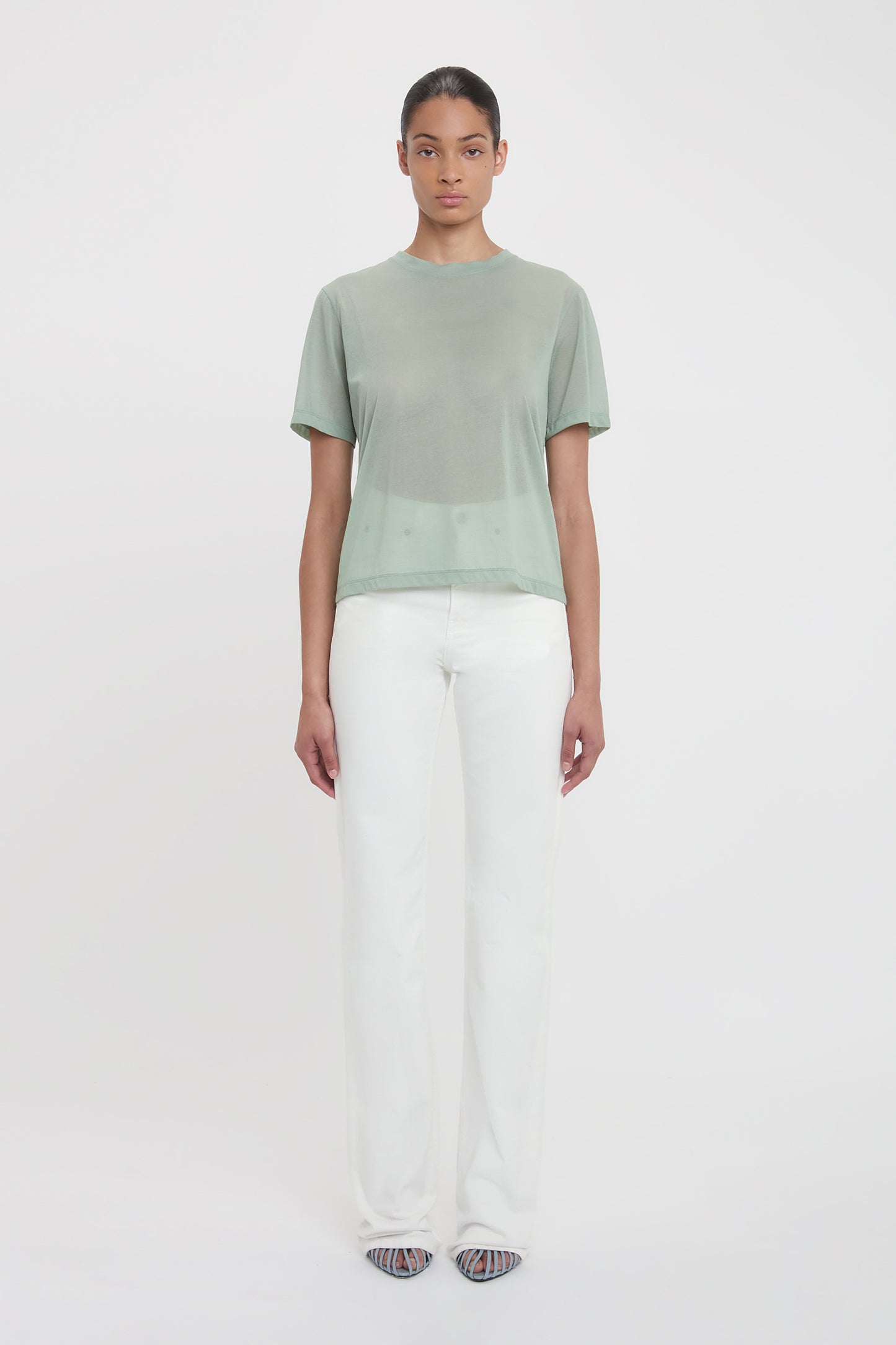 Classic Cotton Crepe T-Shirt In Wasabi