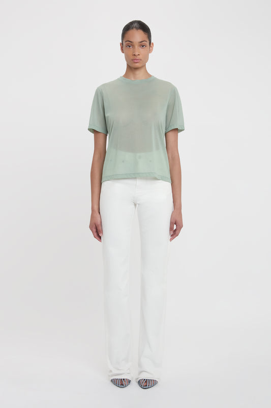 Classic Cotton Crepe T-Shirt In Wasabi