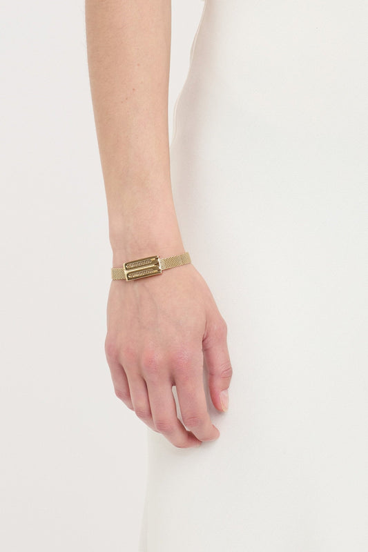 B Frame Bracelet In Light Gold