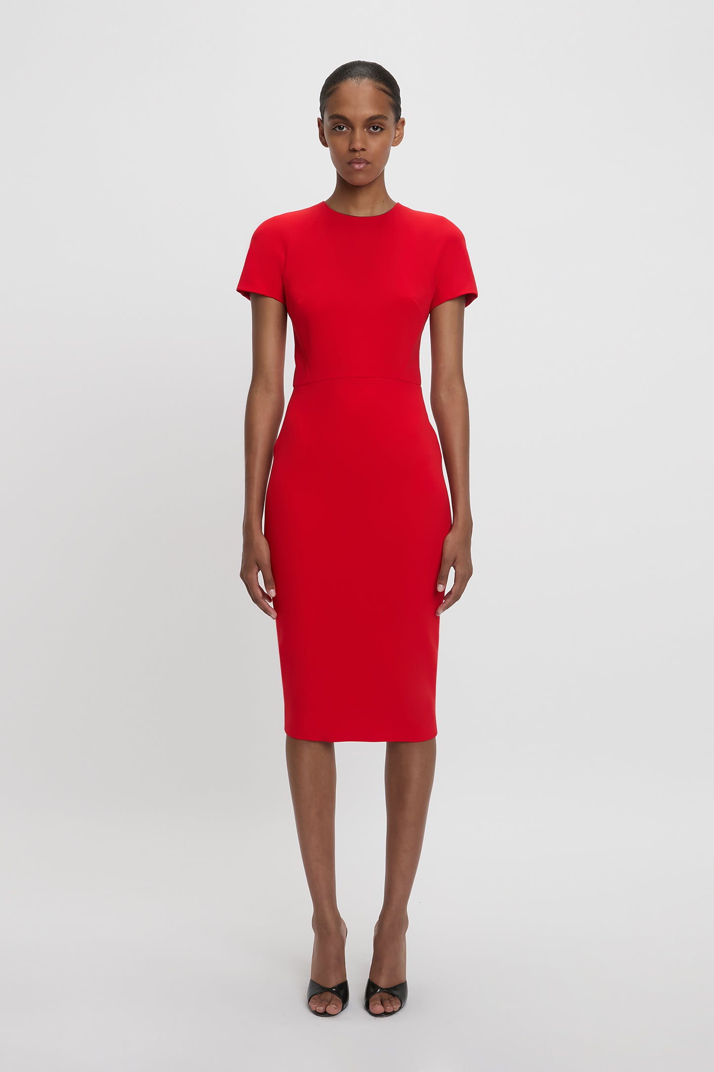 Fitted T shirt Dress In Bright Red Victoria Beckham