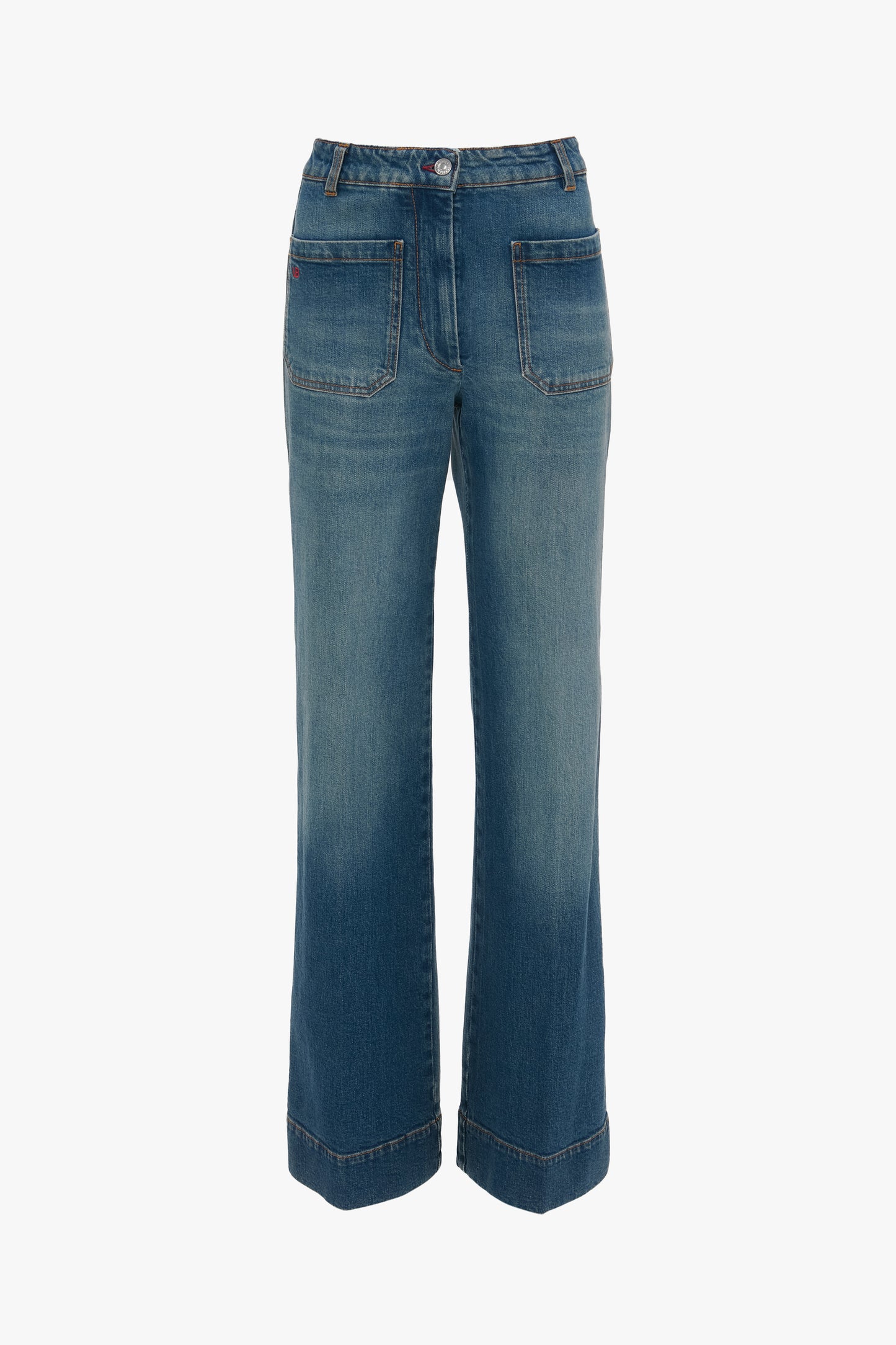 Alina Stretch High Waisted Jean In Mid Blue