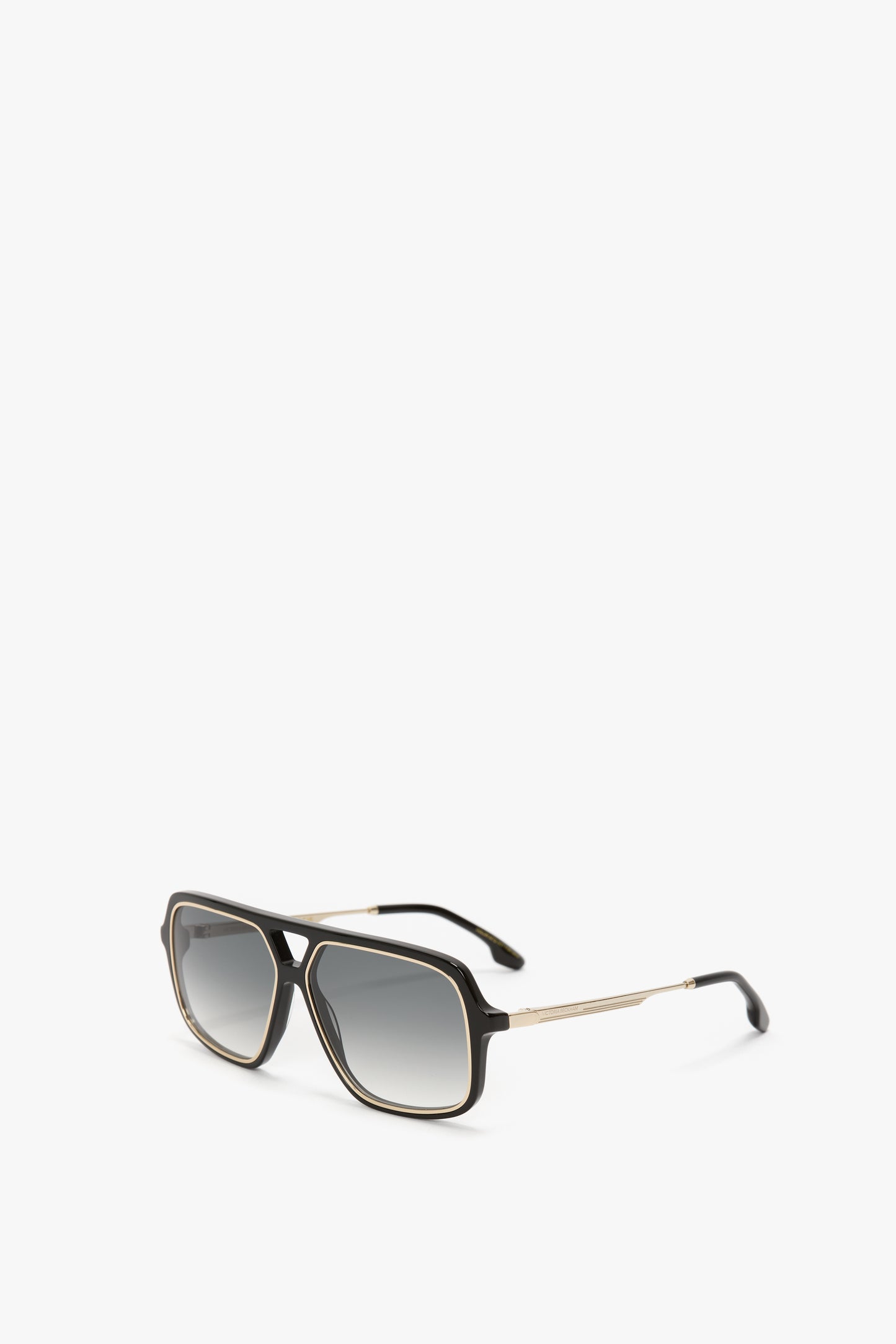 Double Bridge Aviator Sunglasses In Black