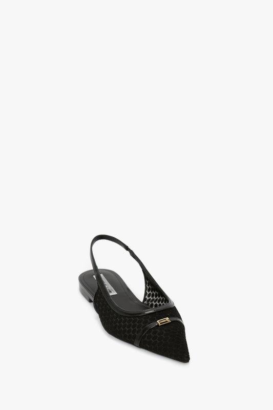 Flat Mesh Slingback Pump In Black