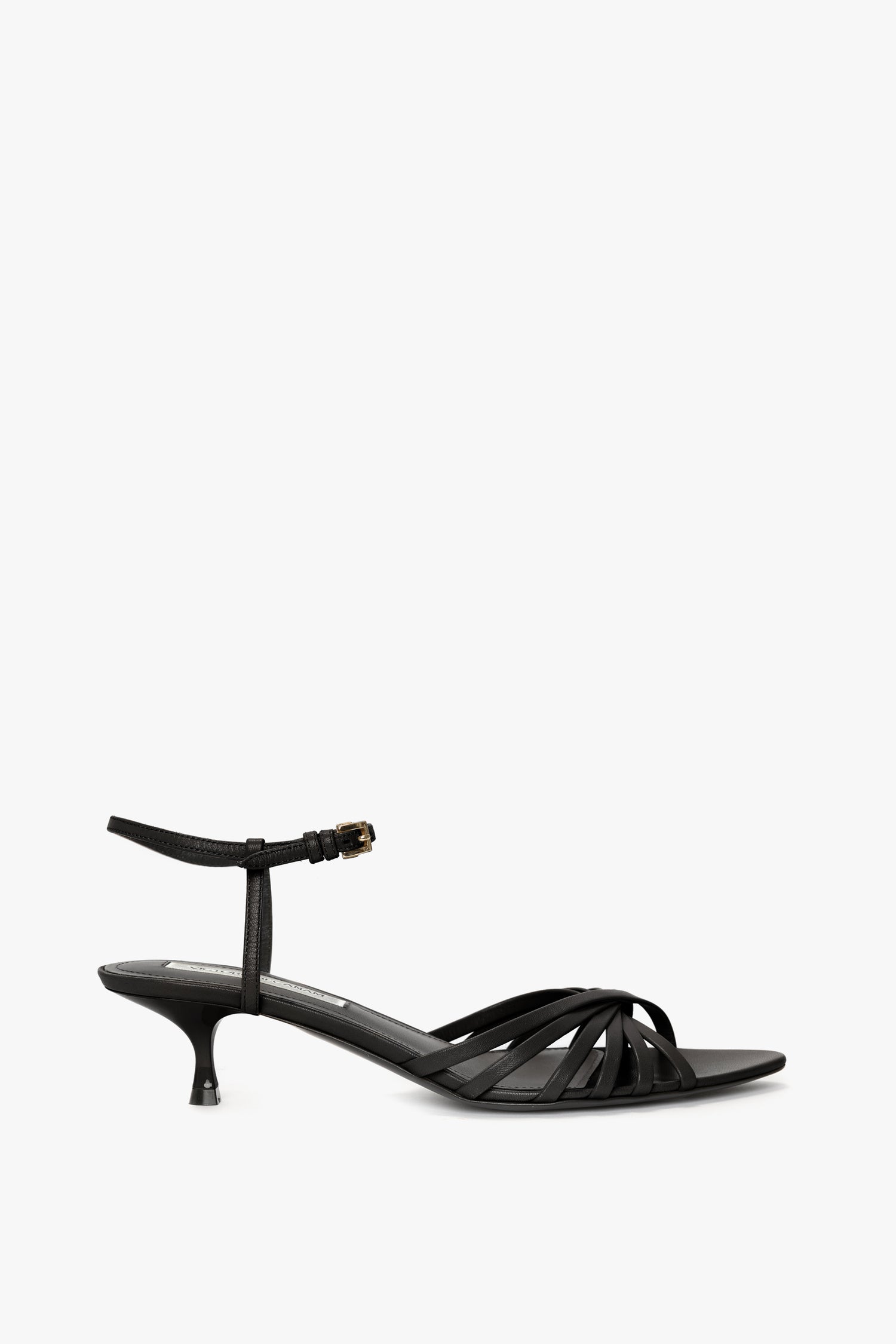 Cage Kitten Heel In Black Leather – Victoria Beckham Int