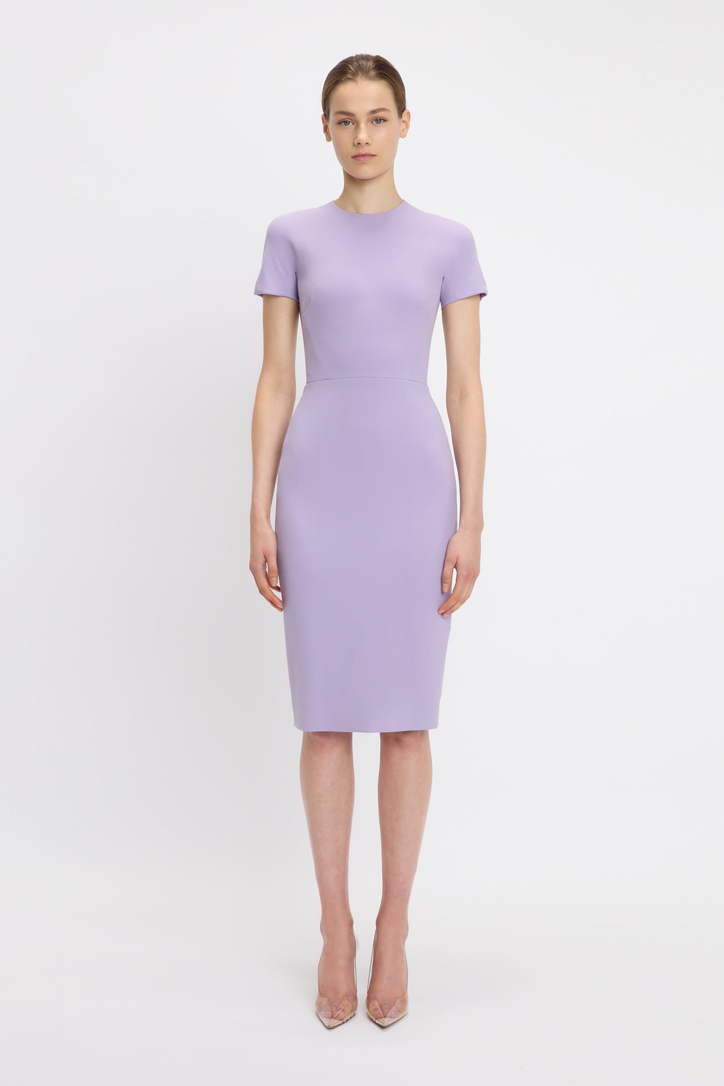 T-Shirt Fitted Dress In Lilac