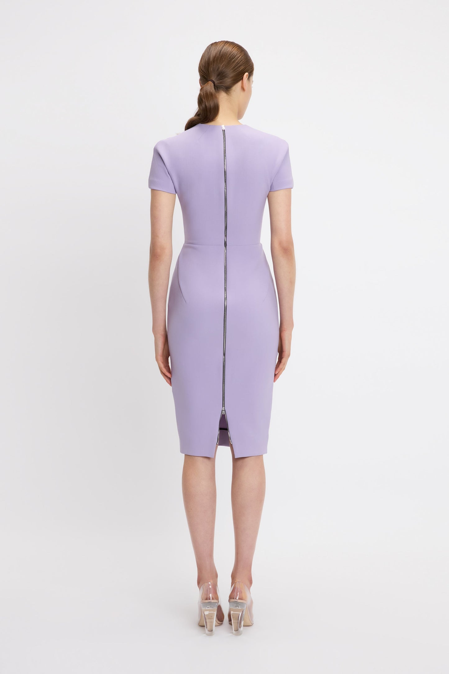 T-Shirt Fitted Dress In Lilac