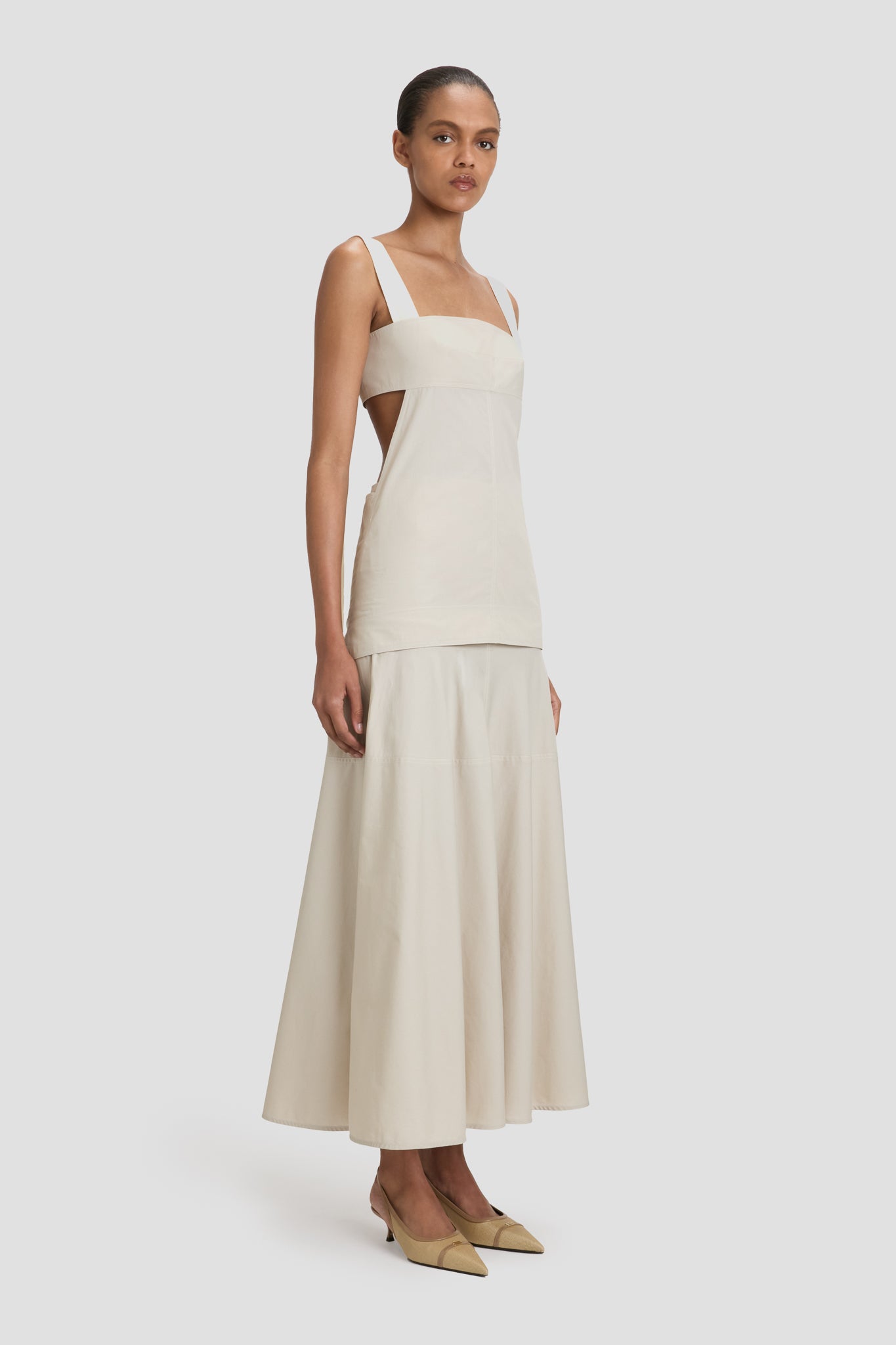 Panelled Maxi Skirt In Pumice