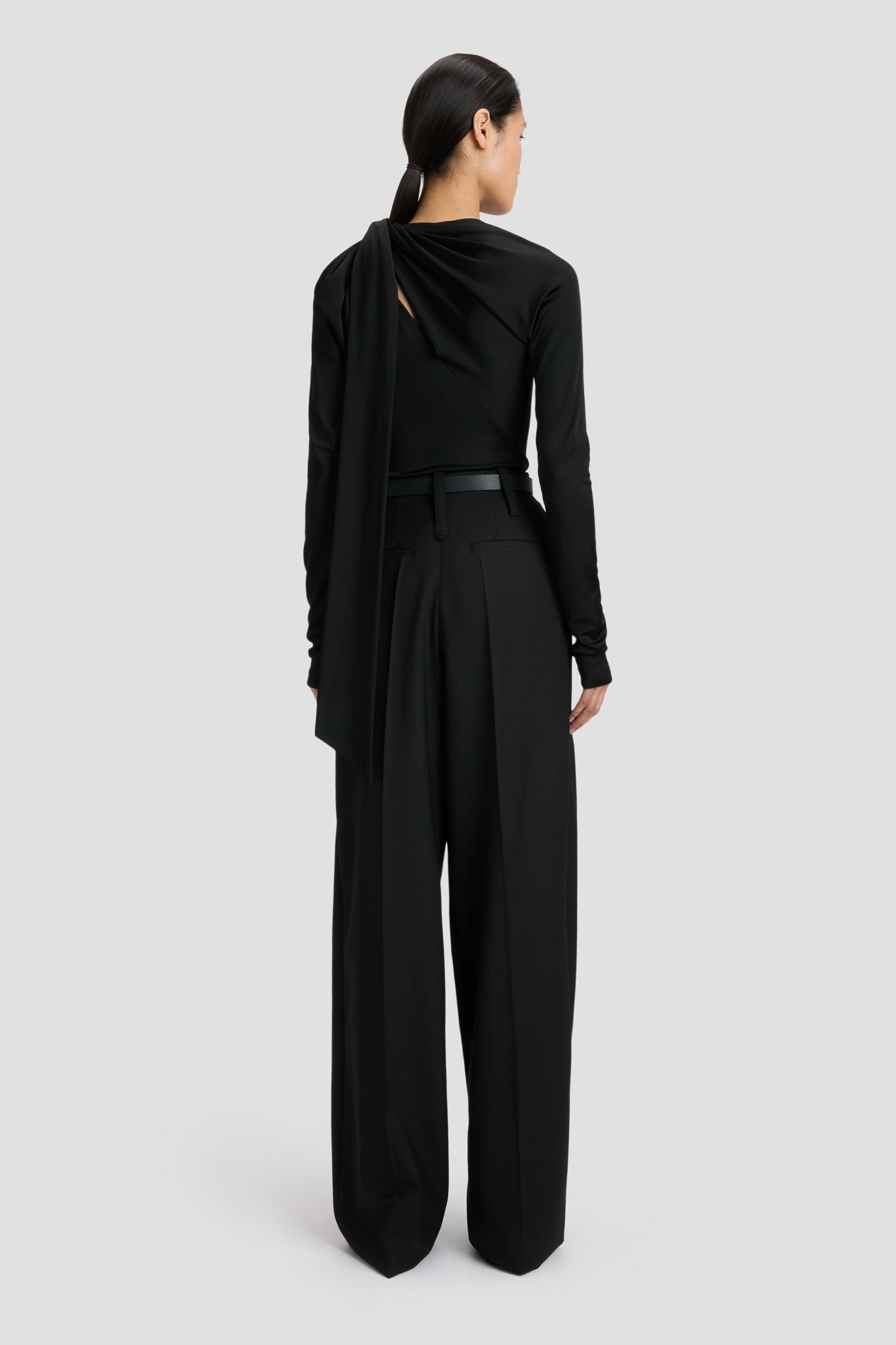 Slash Neck Jersey Top In Black – Victoria Beckham Int