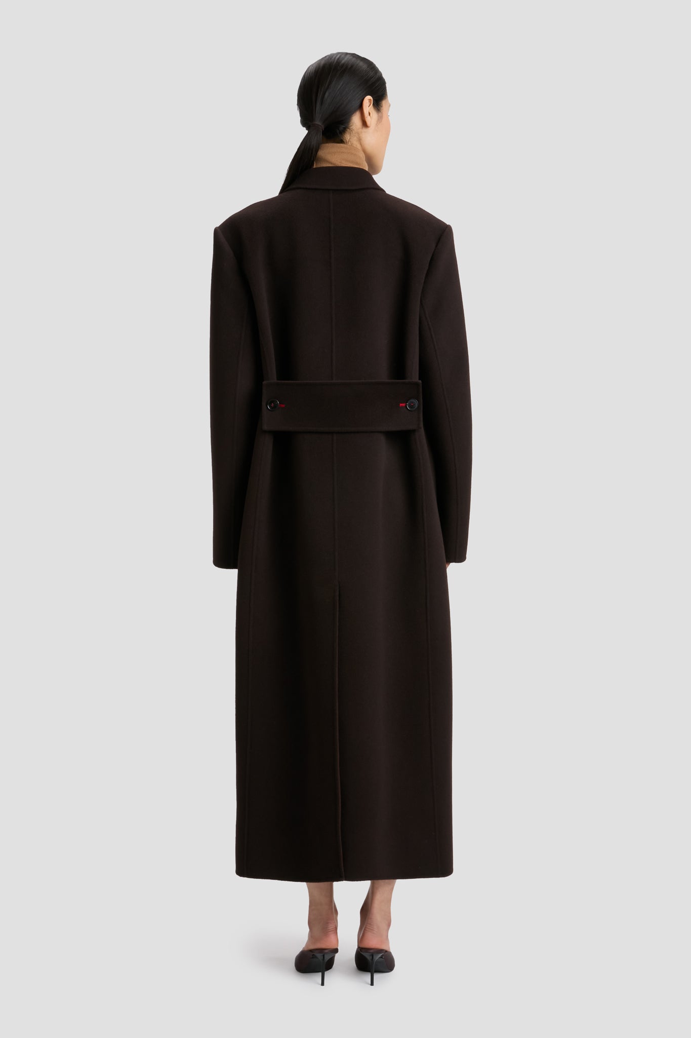 Double Faced Overcoat In Dark Chocolate