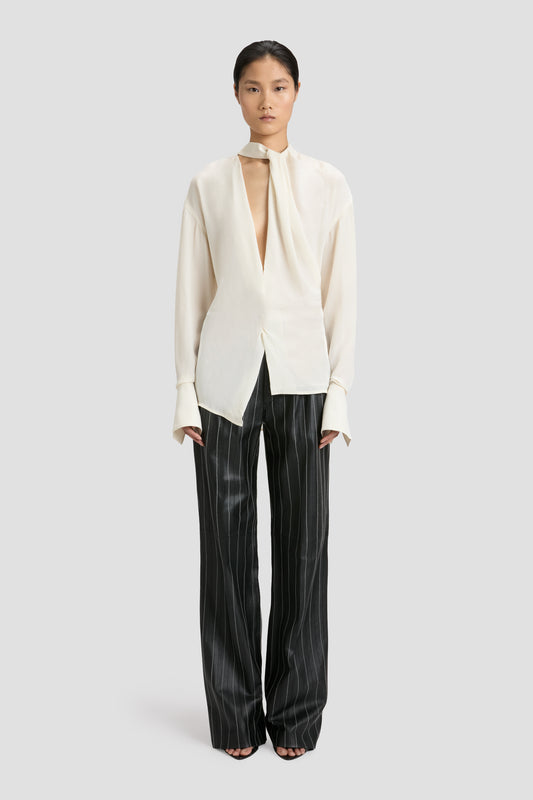 Drape Detail Blouse In Ivory