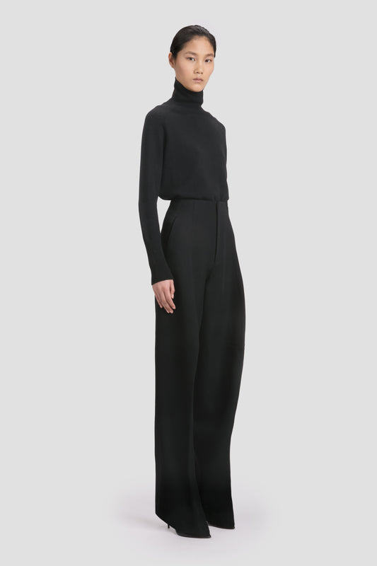 パンツ Victoria Beckham 1125WTR006041B Trousers Clear Blue VICTORIA BECKHAM Alina twill wide-leg pants | NET-A-PORTER