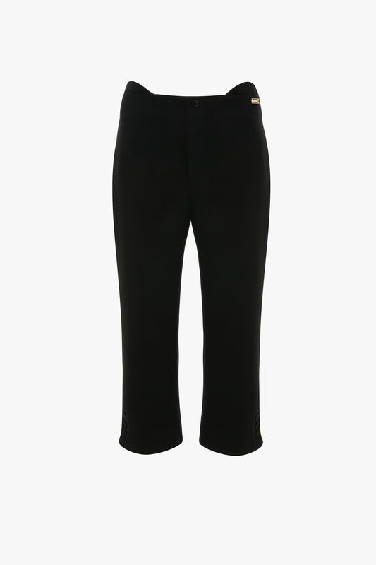 Tab Detail Cropped Trouser In Black – Victoria Beckham Int