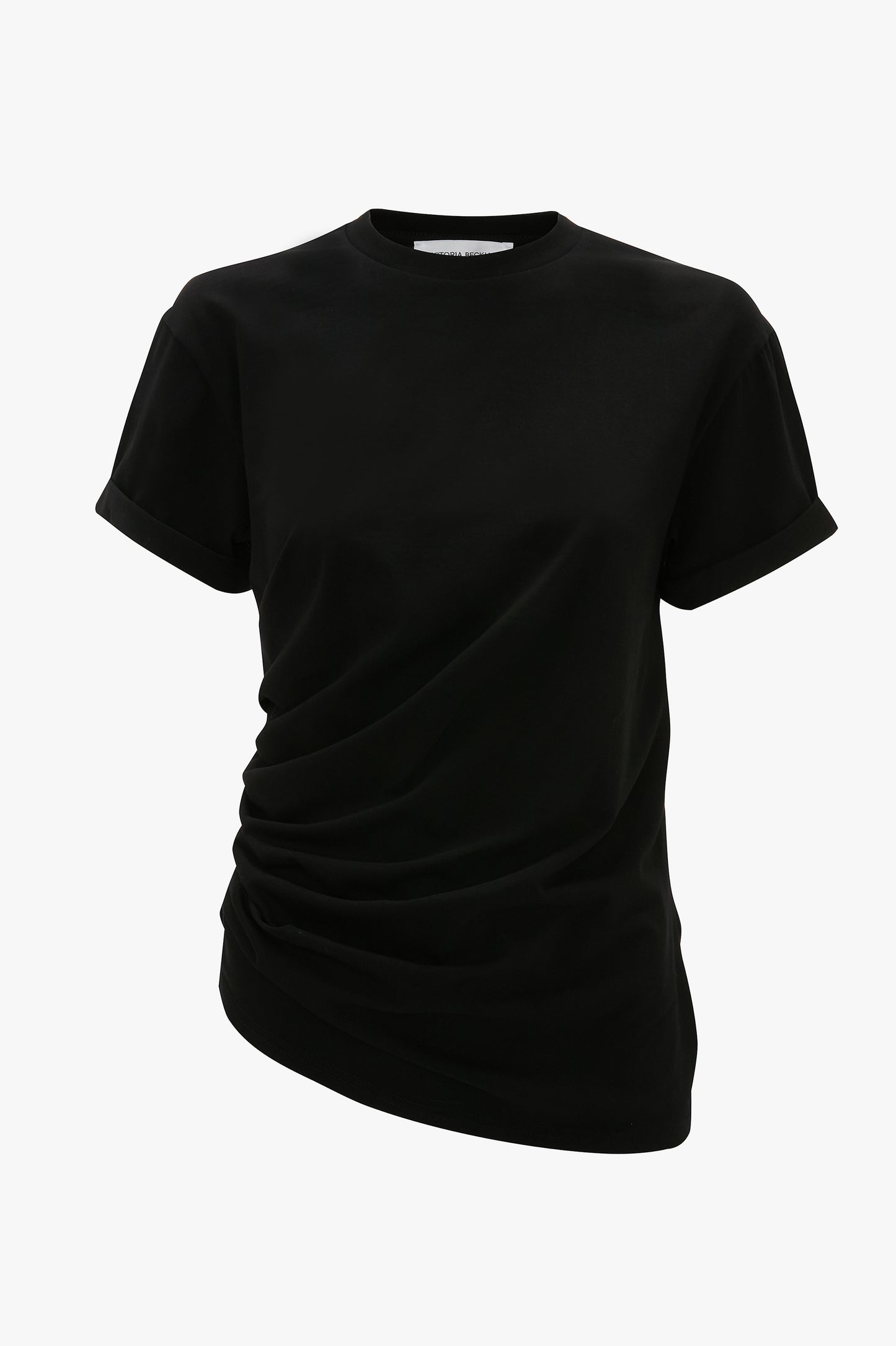 Gathered Detail T-Shirt In Black