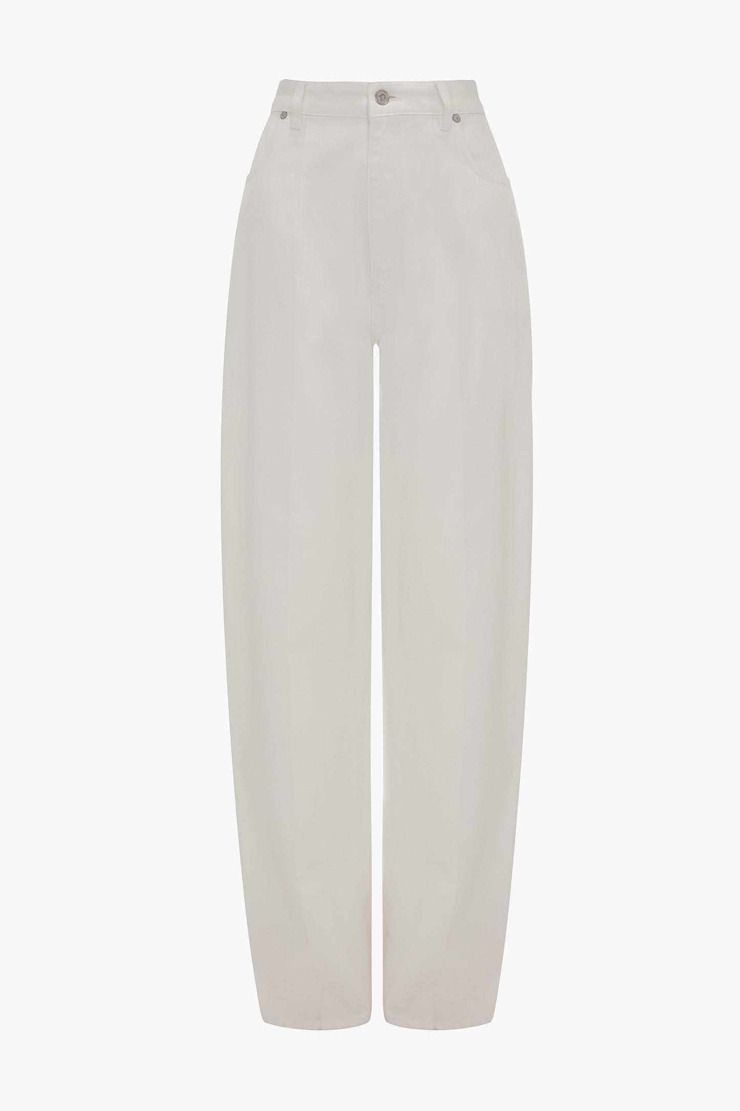 High Waisted Cinched Jean In Washed White