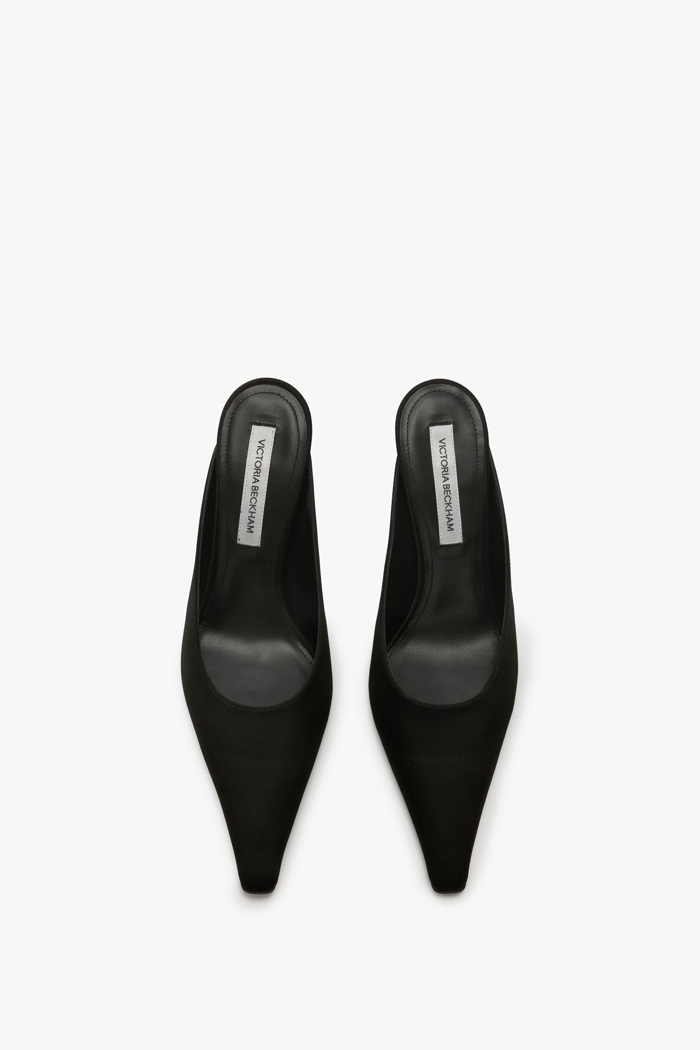 Sloan Stiletto Mule In Black Satin