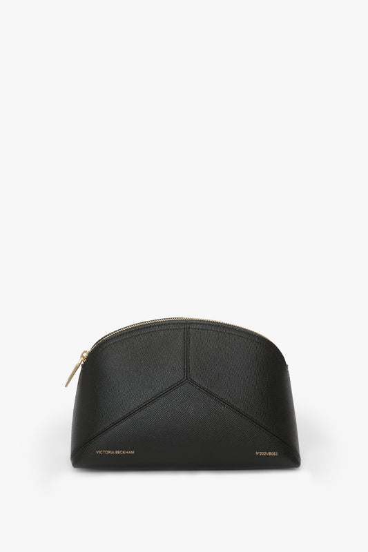 Victoria Large Travel Pouch In Black Grained Leather