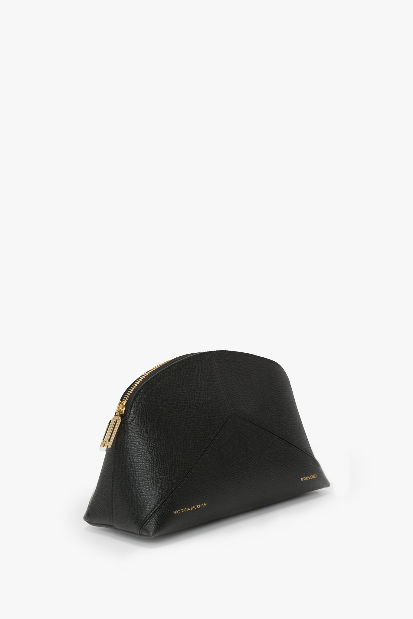Victoria Large Travel Pouch In Black Grained Leather