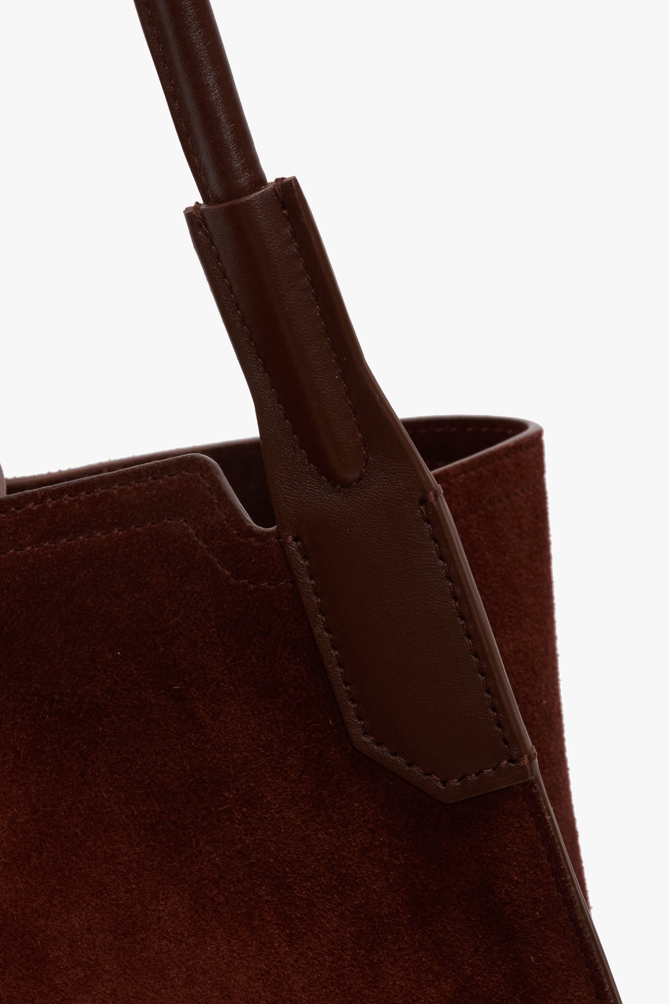 Victoria Tote In Dark Brown Suede