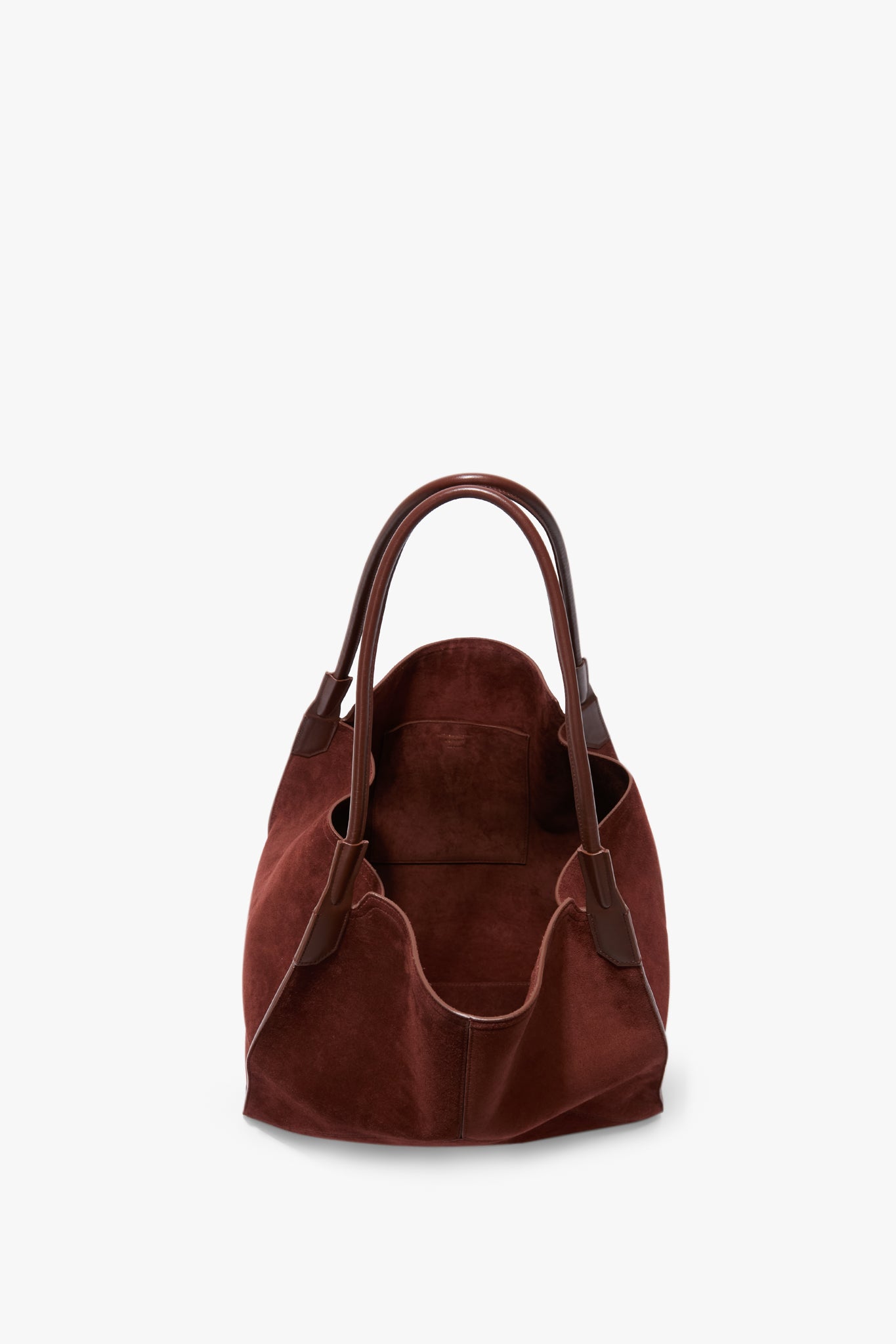 Victoria Tote In Dark Brown Suede