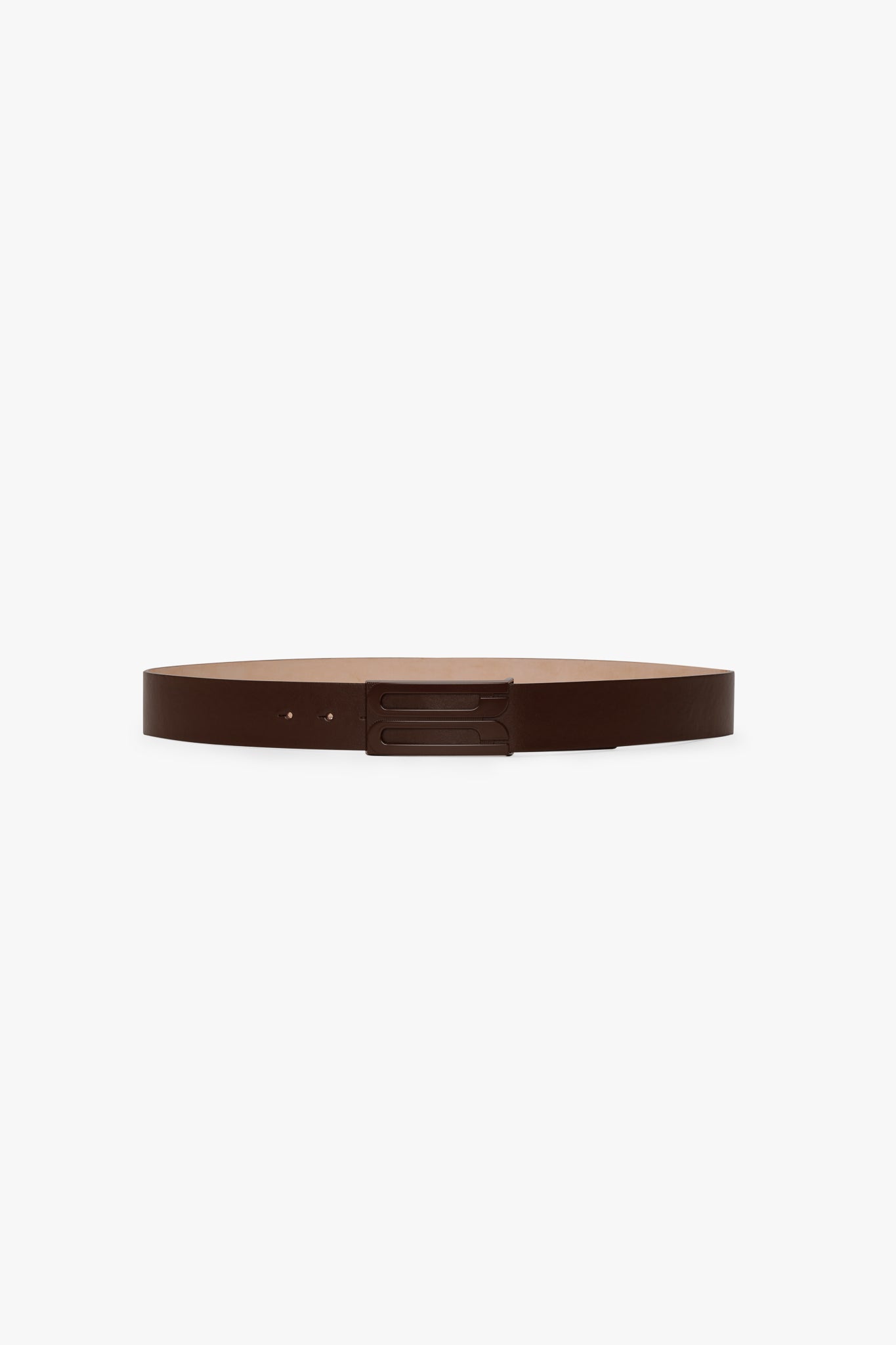 Tonal Jumbo Frame Belt In Dark Brown Smooth Leather