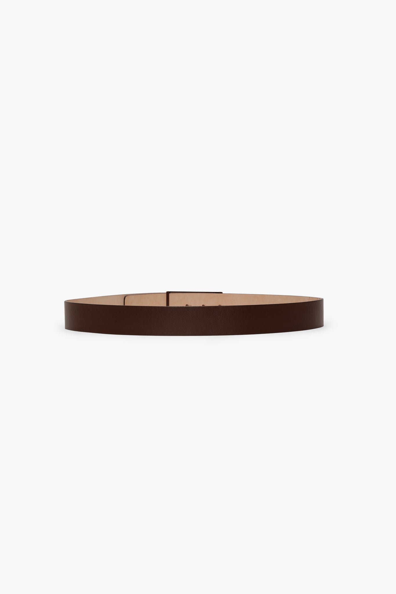 Tonal Jumbo Frame Belt In Dark Brown Smooth Leather