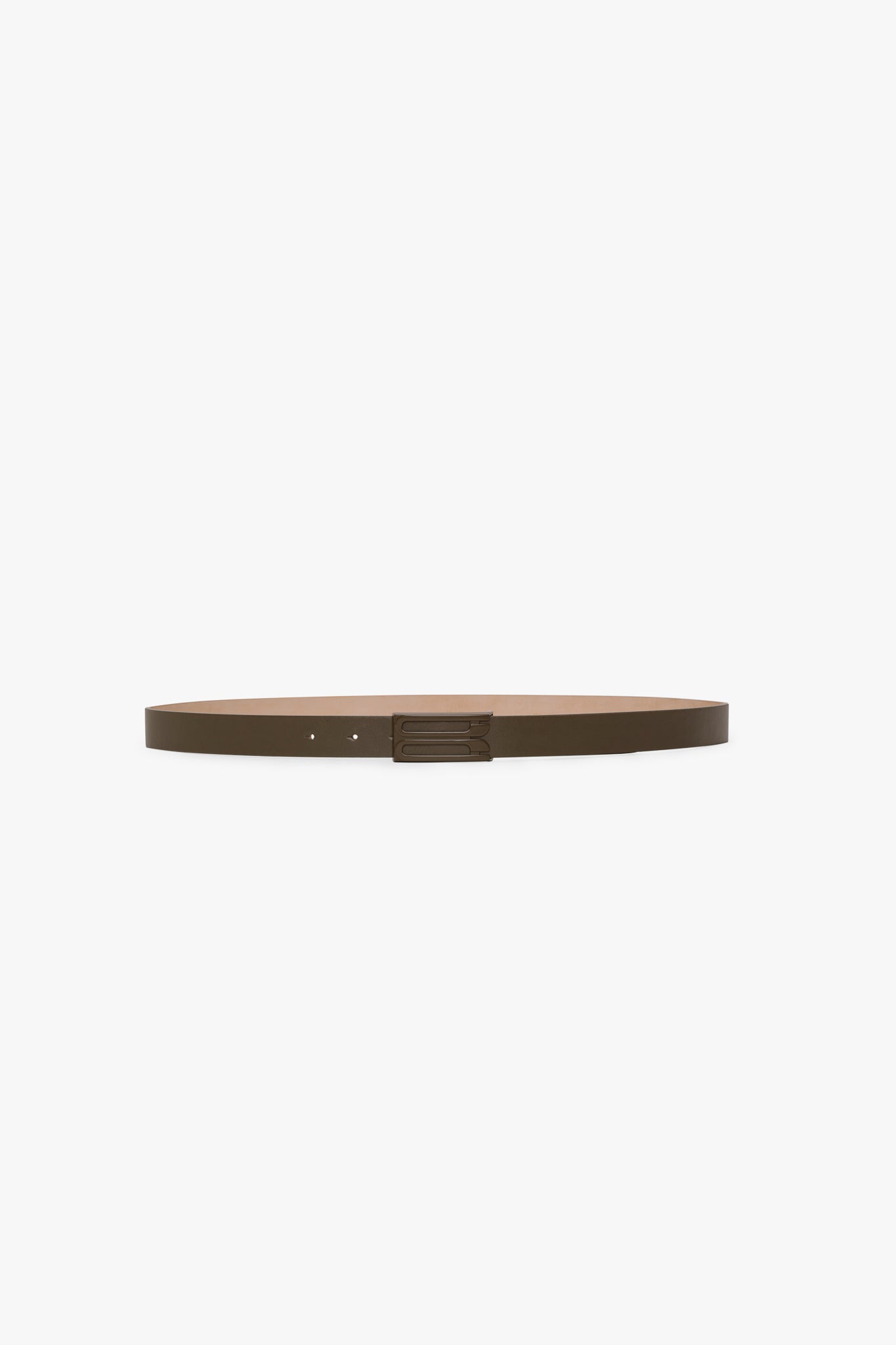 Tonal Frame Belt In Dark Khaki Smooth Leather
